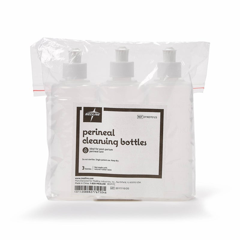 Medline Squirt Bottle, Postpartum Peri Bottle, 3 Pack, 8 Oz Perineal Irrigation Bottle, Cleansing Bottle for New Moms or Bidet Use - Image 1